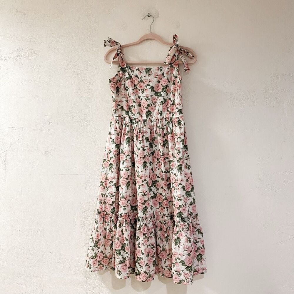 Rosie Cotswolds Eva Rose Cotton Midi Dress Small
